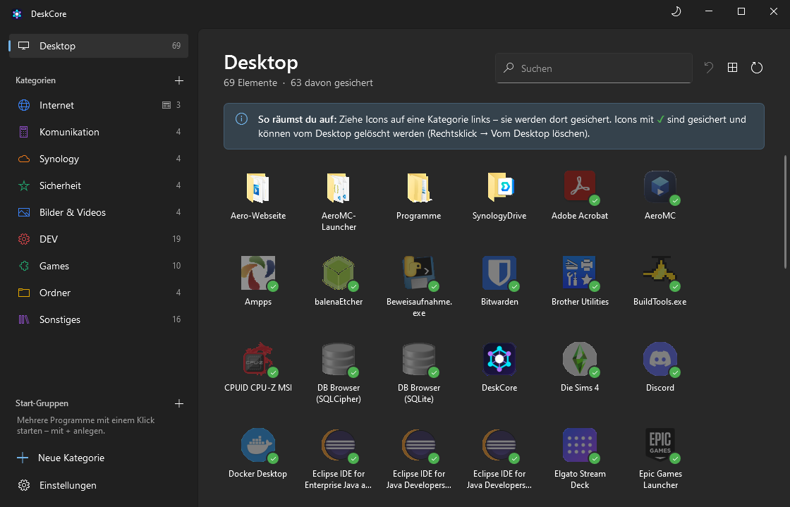 DeskCore – Übersicht deines Desktops