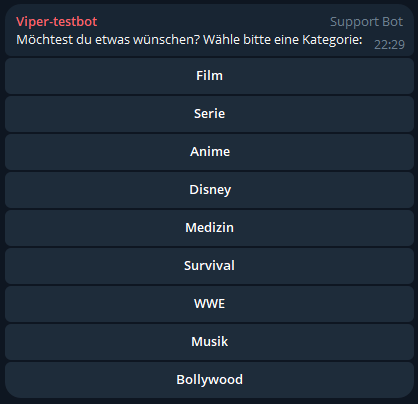 Kategorie Auswahl